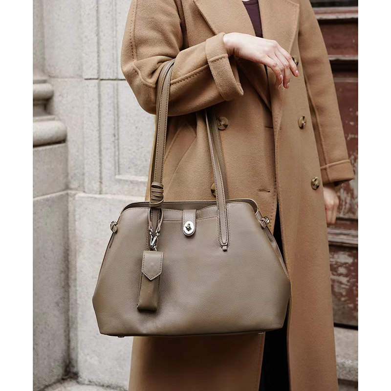 Ladies Leather Handbags Top-Grain Cowhide Tote Bag LH3880_2 Colors