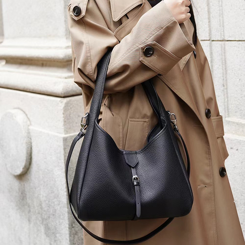 Fashion Leather Handbags Top-Grain Cowhide Hobo Tote LH3879_3 Colors