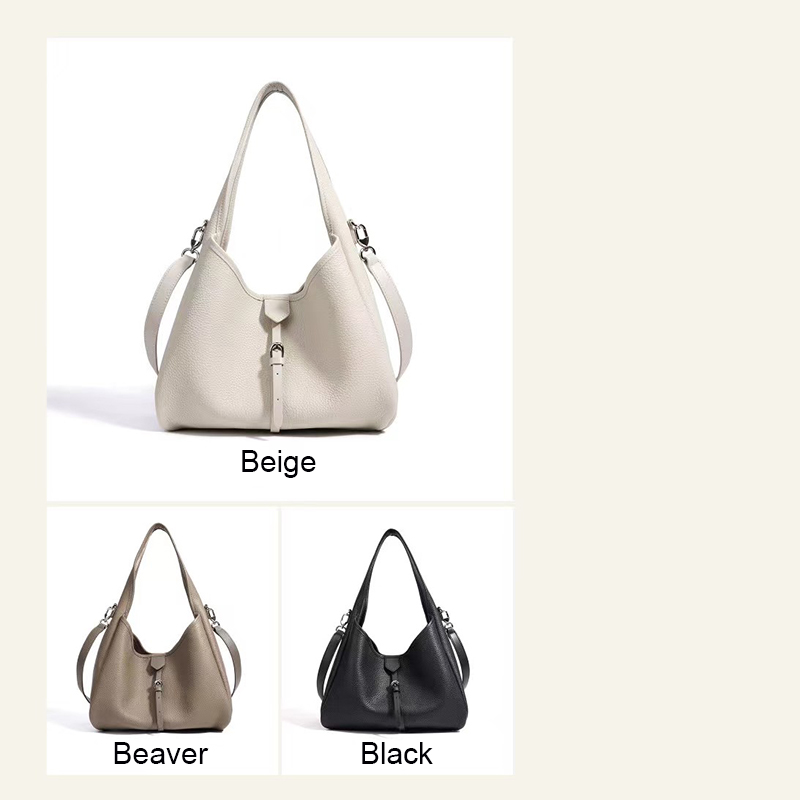 Fashion Leather Handbags Top-Grain Cowhide Hobo Tote LH3879_3 Colors