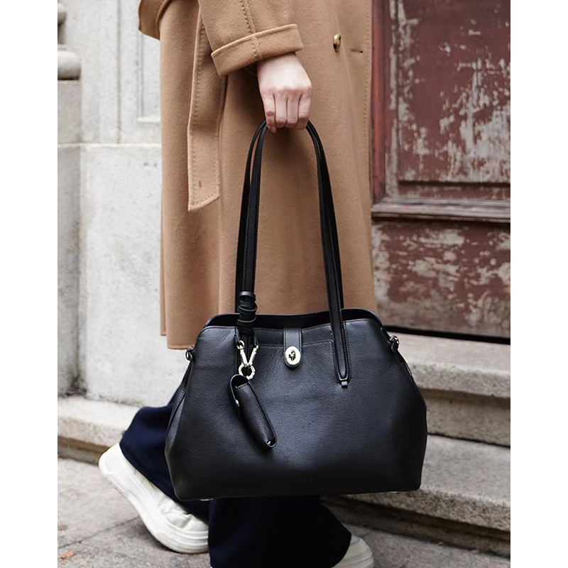 Ladies Leather Handbags Top-Grain Cowhide Tote Bag LH3880_2 Colors