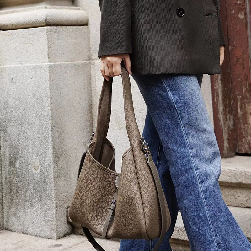 Fashion Leather Handbags Top-Grain Cowhide Hobo Tote LH3879_3 Colors