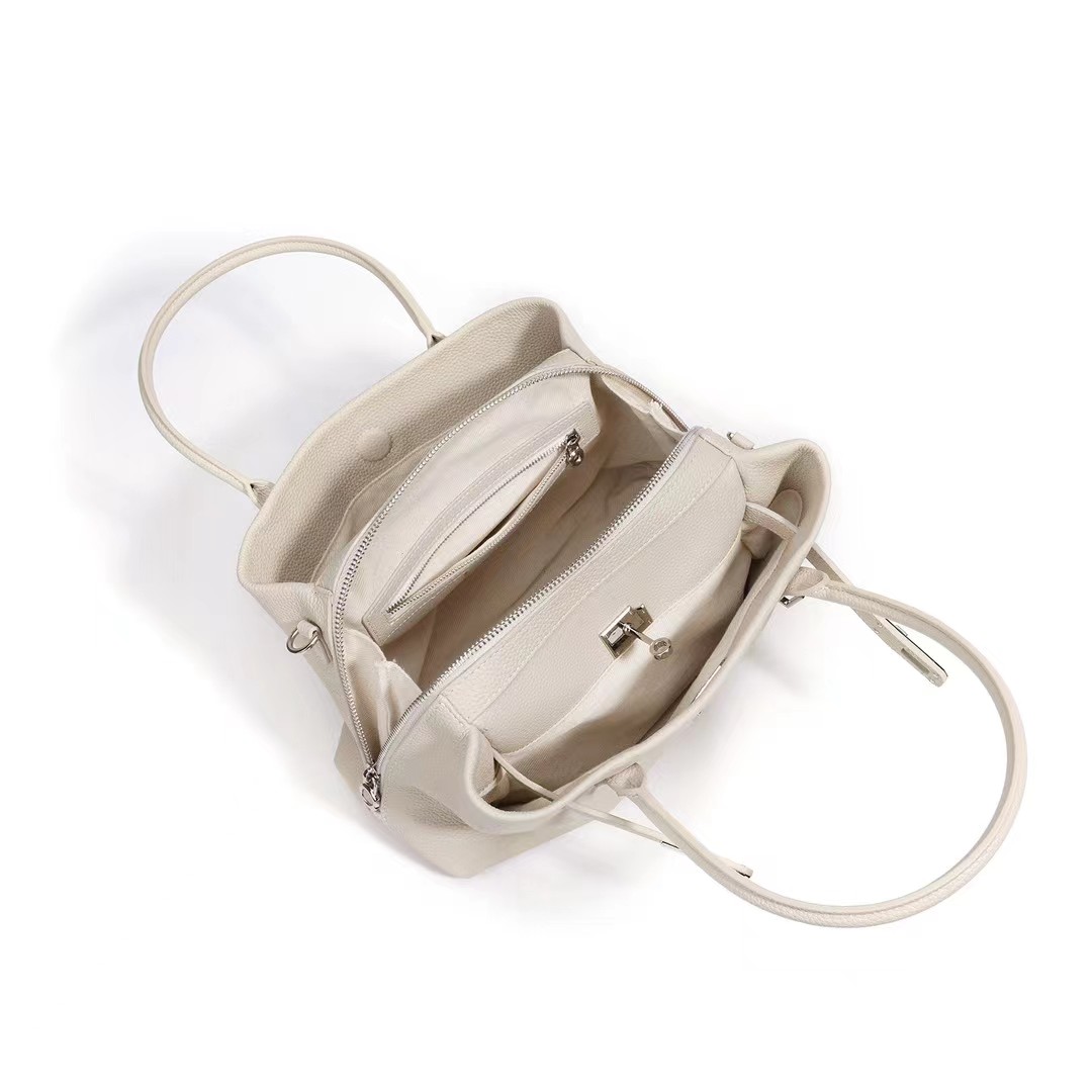 Top Handle Leather Purse with Leather Belt LH3895_4 Colors