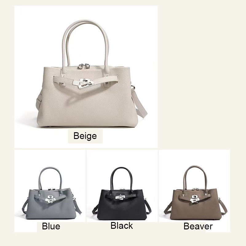 Top Handle Leather Purse with Leather Belt LH3895_4 Colors