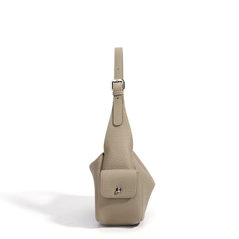 Leather Hobo Bag Women Shoulder Bag with Side Pockets LH3908_6 Colors