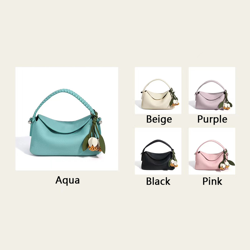 Leather Hobo Bag with Magnetic Snap for Women LH3909_5 Colors