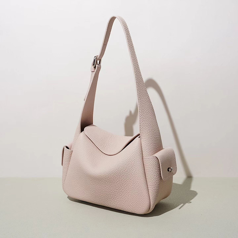 Leather Hobo Bag Women Shoulder Bag with Side Pockets LH3908_6 Colors