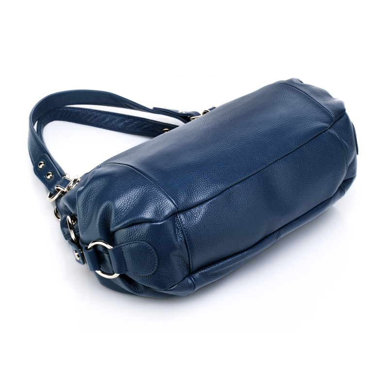 navy blue leather shoulder bag