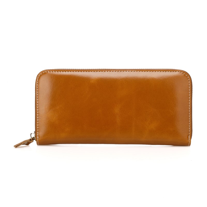 Handmade Zipper  Distress Leather Wallet LH1087_7 Colors