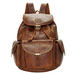 Functional Pockets Distress Leather Backpack LH2288