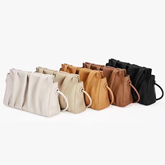 Ruching Soft Leather Purse Cross Body Bag LH3172_5 Colors