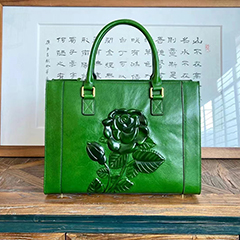 Rose Pattern Real Leather Shoulder Bag LH3367_4 Colors 