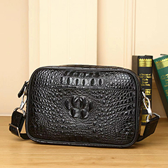 Crocodile Pattern Real Leather Crossbody Bag LH3432
