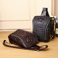 Luxury Crocodile Pattern Real Leather Chest Bag LH3436_2 Colors 