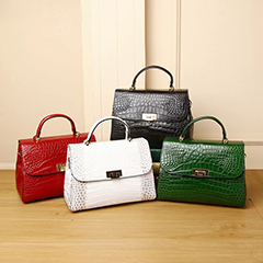 Luxury Crocodile Pattern Real Leather Tote Bag LH3435_4 Colors 