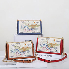 Embroidery Real Leather Crossbody Bag LH3732_3 Colors 