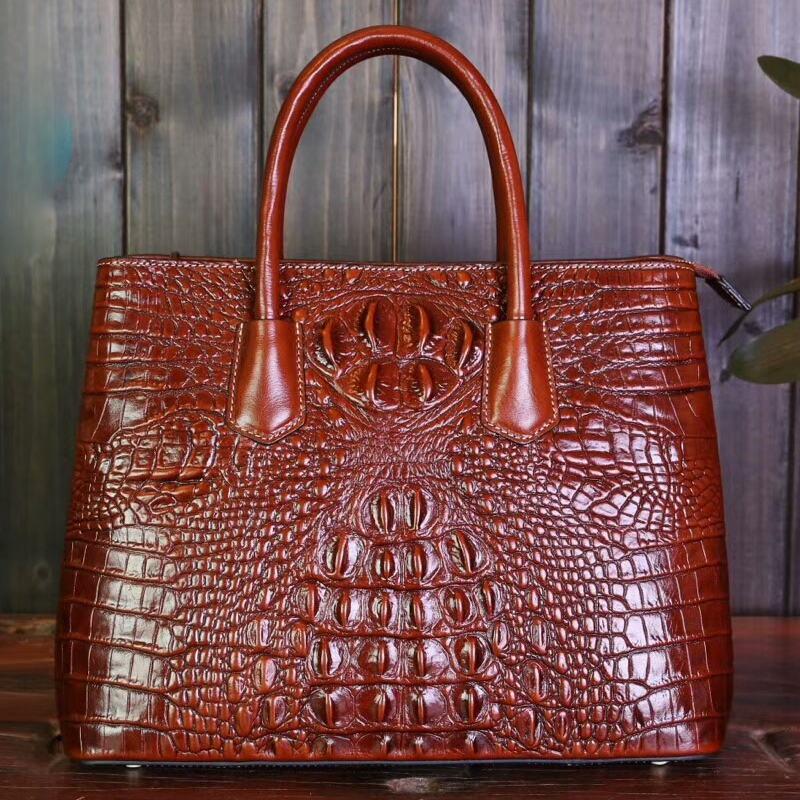 Crocodile Pattern Leather Tote LH1752A_5 Colors 