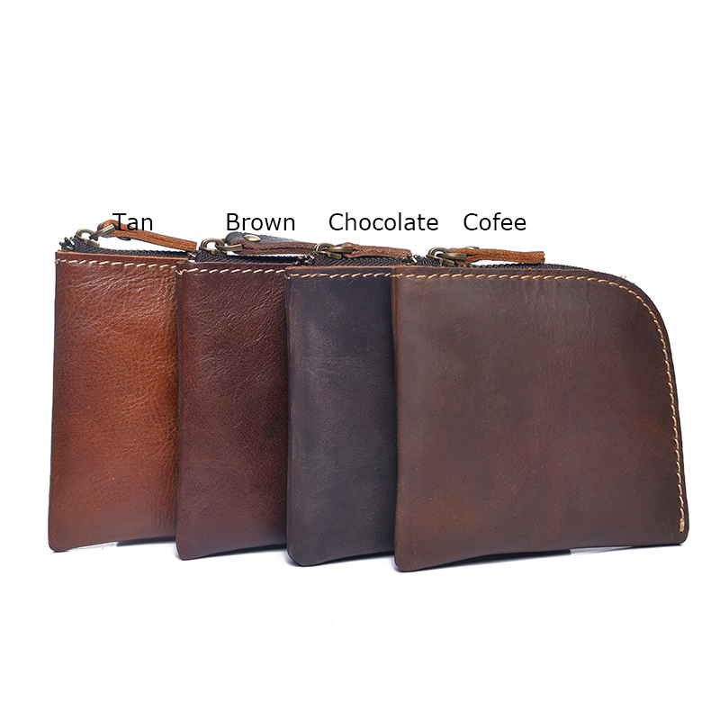 Zip Around Distressed Leather Coin Purse LH2573_4 Colors 