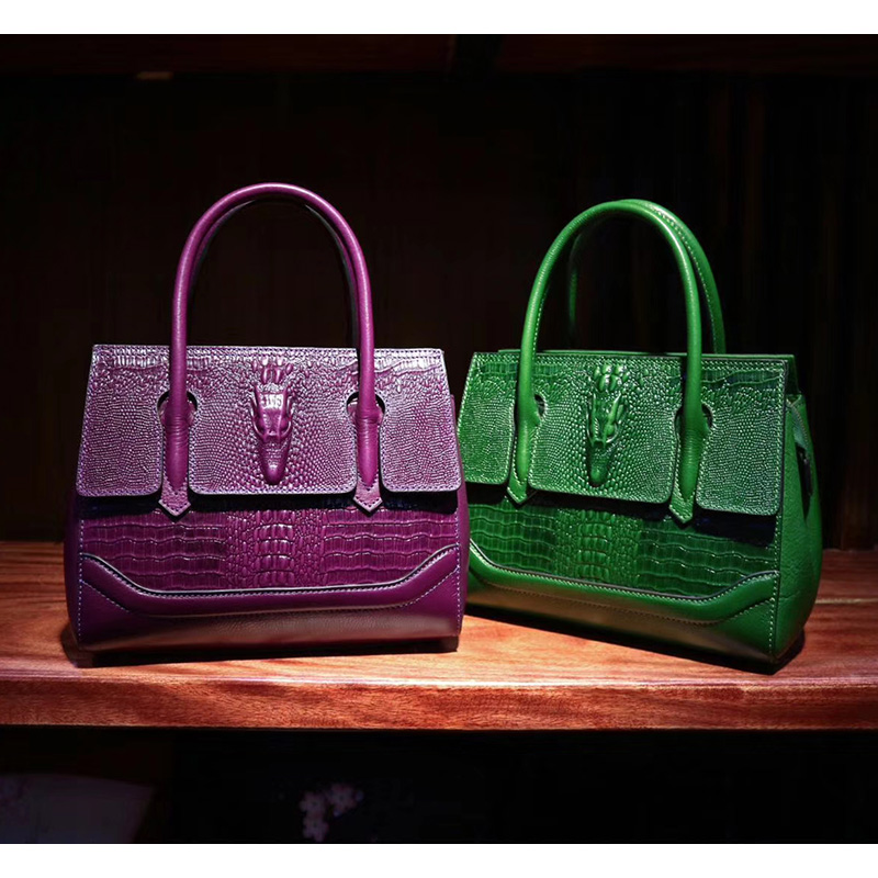 Designer Crocodile Embossed Leather Tote Bag LH2683S_5 Colors