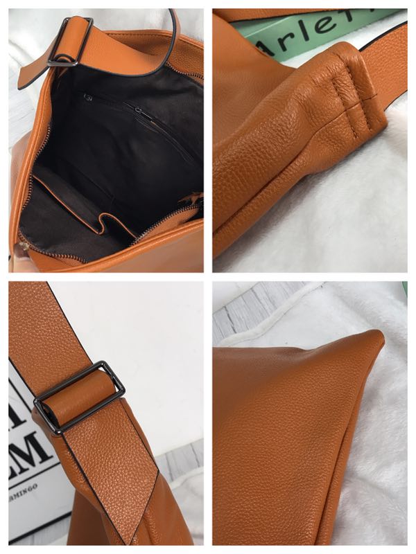 Supple Genuine leather Slouchy Shoulder Bag LH2715_7 Colors 