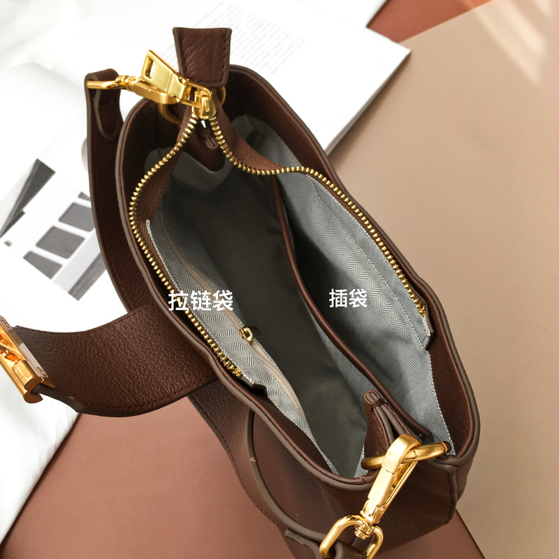 Chocolate Supple Genuine Leather Hobo Bag for Women LH2722