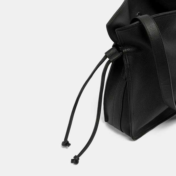 Drawstring Real Leather Purse Shoulder Bag for Women LH2768_2 Colors 