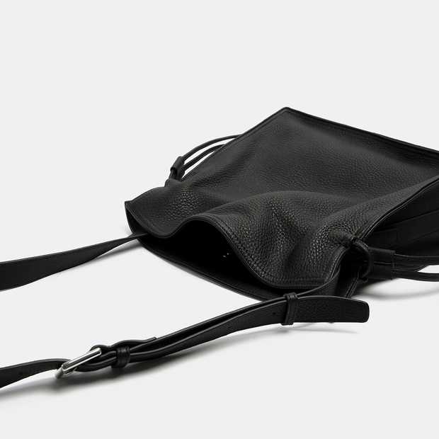 Drawstring Real Leather Purse Shoulder Bag for Women LH2768_2 Colors 