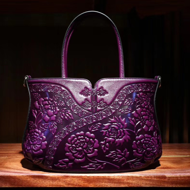 Floral Pattern Leather Tote LH1755_5 Colors
