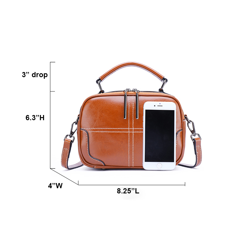 Distress Leather Satchel Bag Women Handbag LH2837_5 Colors 