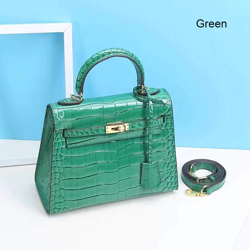 25cm Crocodile Pattern Real Leather Tote LH2792S_13 Colors 