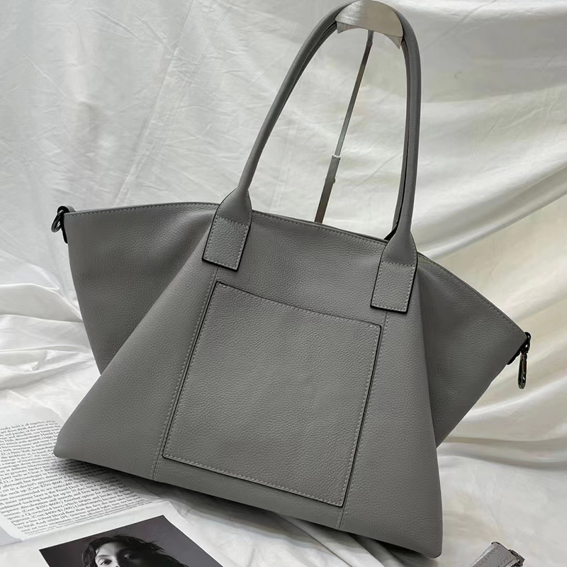 Oversize Real Leather Shoulder Bag LH3339_4 Colors