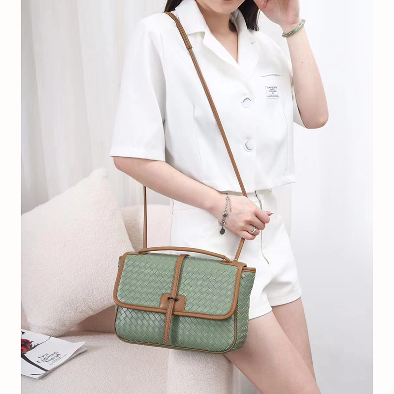 Woven Sheepskin Leather Corssbody Bag Ladies Handbag LH3376_4 Colors
