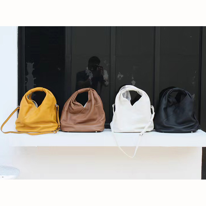 Supple Cowhide Leather Hobo Bag Women Purse LH3386_4 Colors