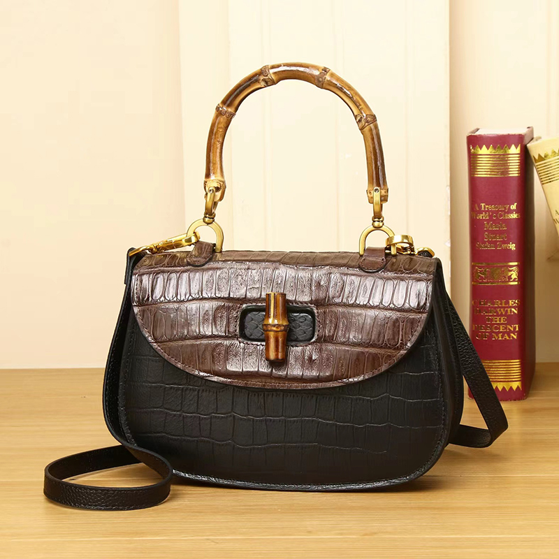 Crocodile Pattern Real Leather Tote Bag Women Tote LH3430_3 Colors