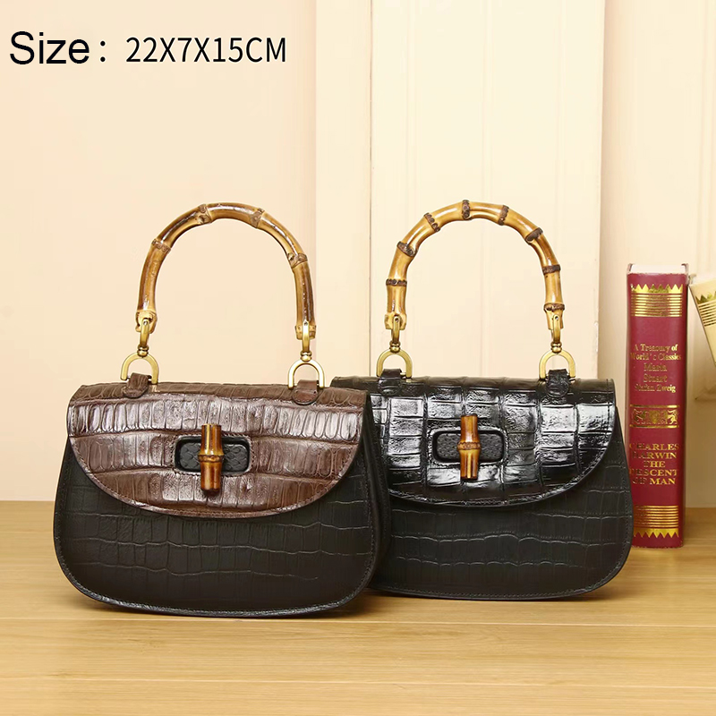 Crocodile Pattern Real Leather Tote Bag Women Tote LH3430_3 Colors