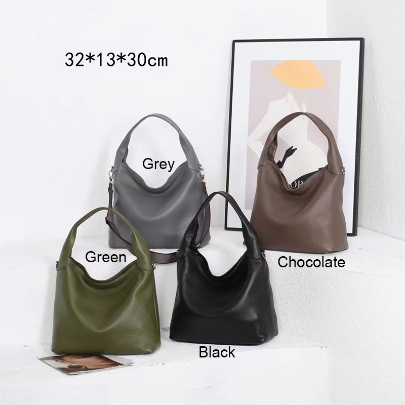Soft Pebbled Leather Hobo Purse Slouchy Bag LH3518_4 Colors 