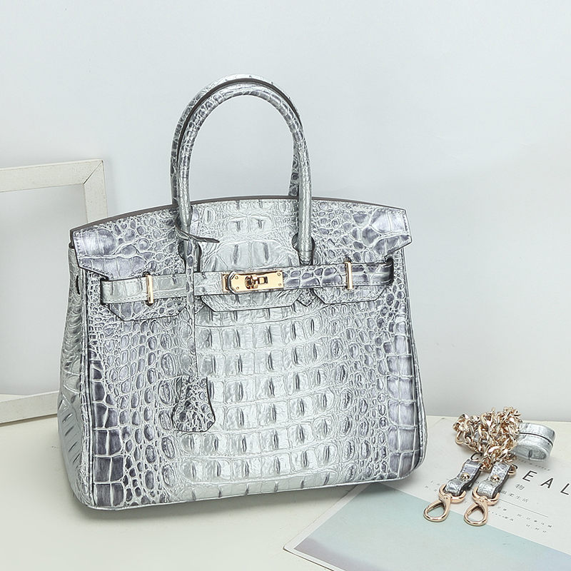 25cm Crocodile Embossed Leather Tote LH1633S_10 Colors 
