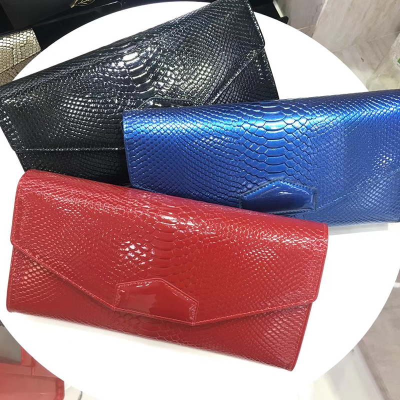Crocodile Pattern Leather Clutch Hand Bag LH3572_3 Colors