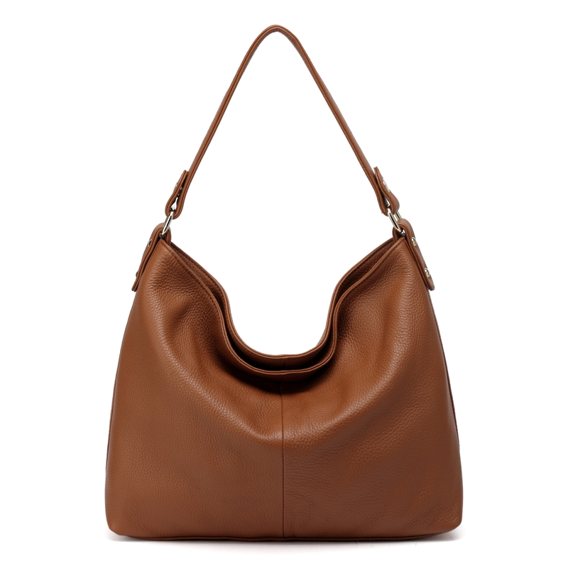 Brown Real Leather Hobo Bag LH1580