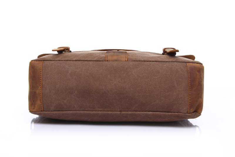 Brown Canvas & Leather Messenger Bag LH1602