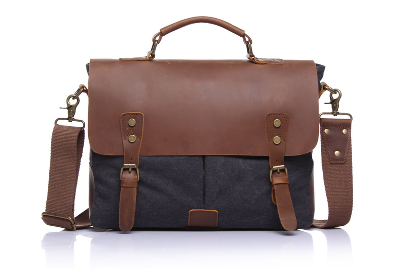 Tan Canvas & Leather Messenger Bag LH1602