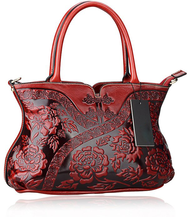 Floral Pattern Leather Tote LH1755_5 Colors