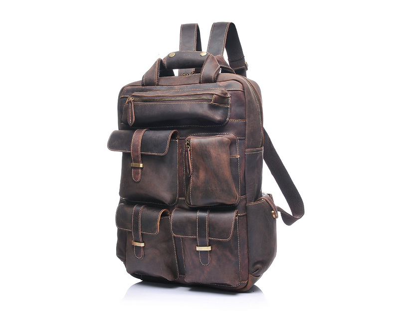 Pockets Real Leather Backpack LH1908