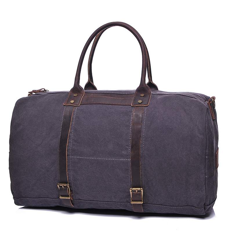 Water Canvas & Leather Over-night Bag LH1950_3 Colors