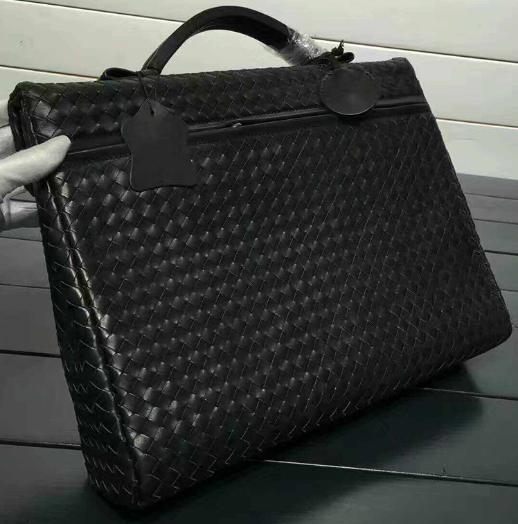 Woven Sheepskin Real Leather Briefcase LH2029