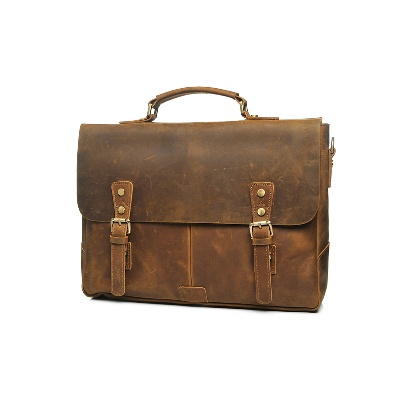 Crazy Horse Pull Up Leather Briefcase LH2182