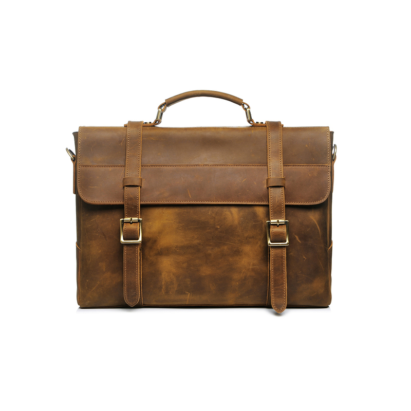 Crazy Horse Pull Up Leather Briefcase LH2183