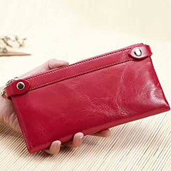 Muti-zipper Distress Leather Wallet LH2342_5 Colors 