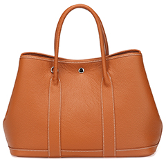 Brown Elegant Real Leather Tote LH2382L