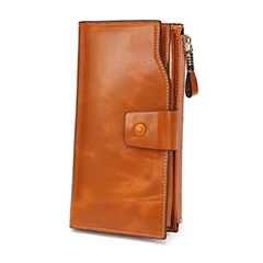 Tan Multiple Designer Distress Leather Wallets LH2438