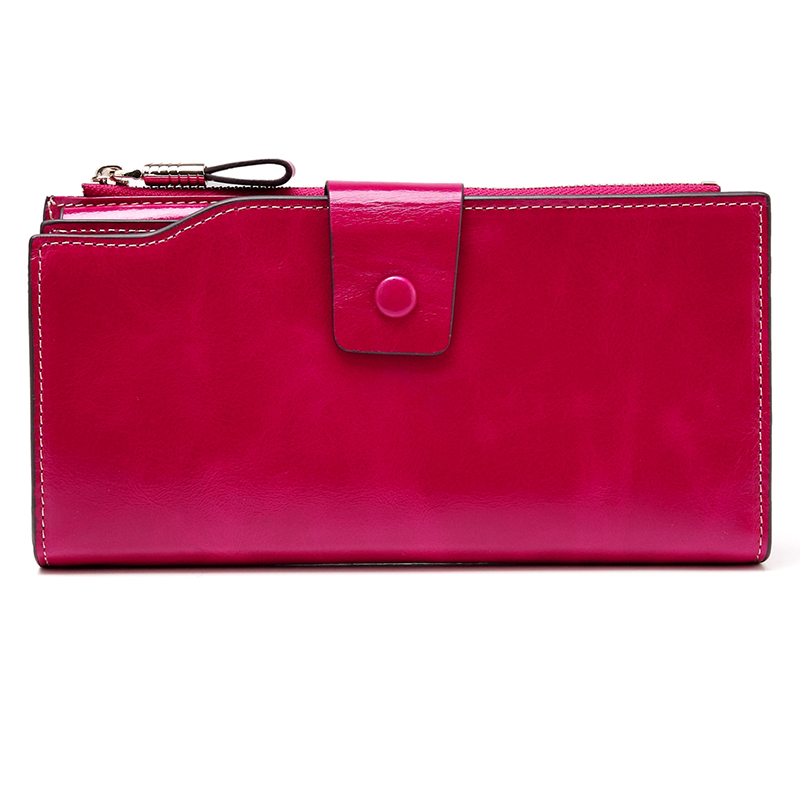 Rose Red Multiple Designer Distress Leather Wallets LH2438